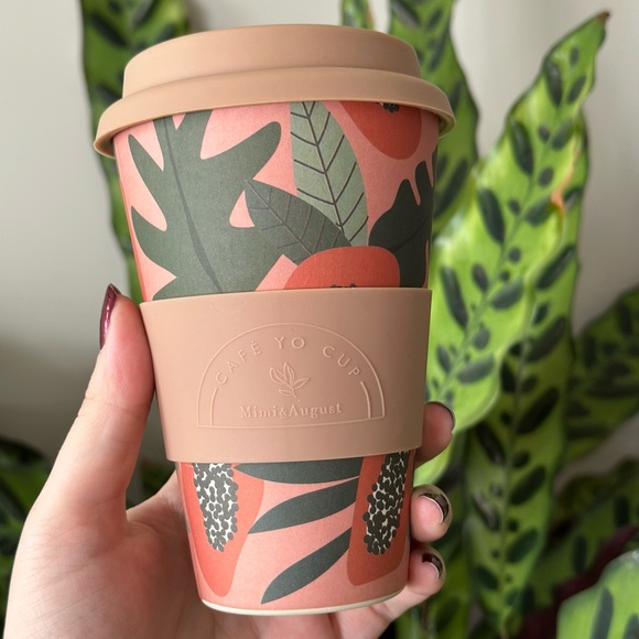 Papaya print café yo cup reusable coffee cup - Picture 4 of 5